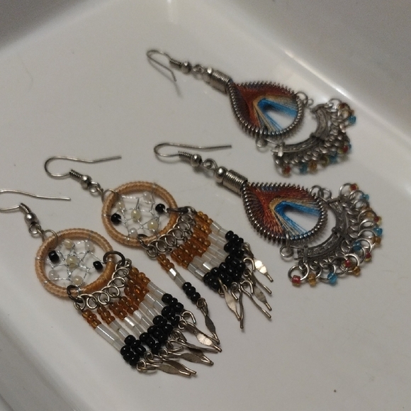 Bohemian And Dreamcatcher Beaded Earrings Set - Picture 8 of 8